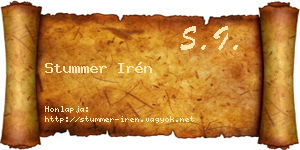 Stummer Irén névjegykártya